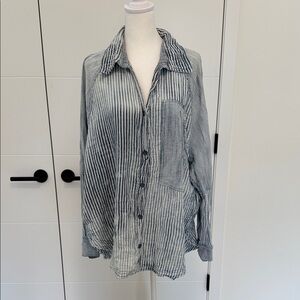We The Free Indigo Skies Striped Button-Down Shirt
